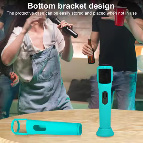 Silicone Case for JBL PartyBox Wireless Microphone Protective Case Microphone Stand Anti-Roll Microp