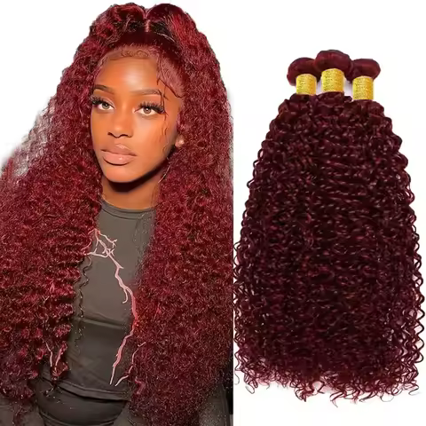 Deep Wave Burgundy 99J Human Hair Bundles Unprocessed Brazilian Virgin Hair Bundles Natural Color Bu