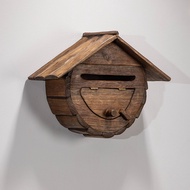 Vintage Solid Wood Mailbox Villa Outdoor Wall Hanging Creative
