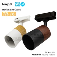 TENJO TR-16 Casing Lampu Rel Aluminium Pemegang GU10 / Aluminium Track Light Casing GU10 Holder