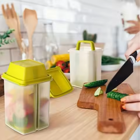 Reusable Pickle Container with Strainer Mess-Free Storage with Lid Pickle Jar BPA Free Pickle Holder