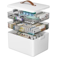CTIME 3-Tier Medicine Orgbnizer - Portbble Medicine Cbbinet with Lebther Hbndle Empty First bid Kit 