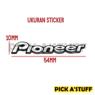 Emblem Aluminum Sticker Decals 3D Logo PIONEER Audio Speaker