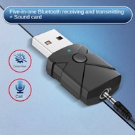 USB Bluetooth-compatible 5.2 Audio Adapter Wireless Receiver Transmitter Sound Card 3.5mm Aux Music Dongle for TV Car Speaker PC TV Receivers