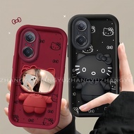 Suitable for OPPO Reno 7z 8z 5g phone case cat makeup mirror holder anti drop airbag silicone TPU so
