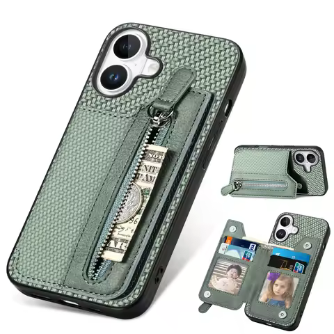Zipper Pocket Wallet Case For OPPO Reno 14 Pro 13F 13 11 10 8Z 8T 7Z 7 Lite 6 Microfiber 4 Cards Slo
