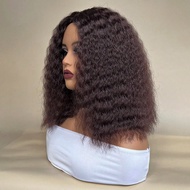 Dark Wine Color Short Natural Wave Bob Wigs Middle Part Synthetic Hair Wig 12 Inch Dark Wine Color 9