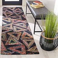 Safavieh Aspen Collection Runner Rug - 2'3" x 9', Dark Green & Black, Handmade Abstract Boho Wool, I