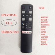New Original RC802V FNR1 Voice Remote Control For TCL Android 4K Smart TV Netflix YouTube RC802V FNR6 49P30FS 65P8S 55C715