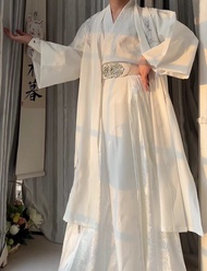 Mozhu Hanfu Song Dynasty Longquan Temple Baoan Mens Style Embroidered Three-piece Set Autumn Winter 