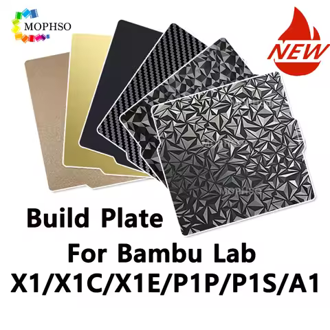Smooth Bambu Labs Build Plate for Bambu Lab X1/X1C/X1E/P1P/P1S/A1 3D Printer Spring Steel Sheet Doub