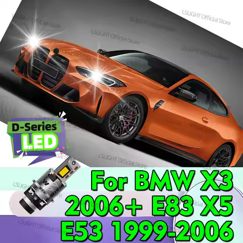 2x Car Front Headlamps D2 LED D2S D2R Auto Headlight Bulb For BMW X3 2006+ X3 E83 2003-2006 X5 E53 1