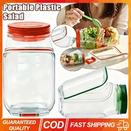 Leakproof Salad Container Plastic All-In-One Container Pod Portable Breakfast Fruit Storage Box Reus