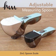 2 in 1 Adjustable Measuring Spoon Set | Ounce & ML Kitchen Scale Spoon | 2pcs Sudu Sukatan Baking