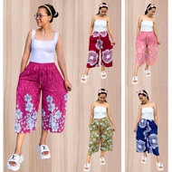 High Waist Square Pants for Women Freesize S-L Wide Leg Challis Pambahay Causal Pants