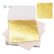 200 PCS Gold Sheets Gold Foil for Art Gilding Flakes Multipurpose Metal Gold Leaves Flakes Gold Flak