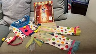 Halloween costume 萬聖節 服裝 clown costume + headband 小丑女 服裝 一套 + 頭箍  110-120cm 遍小