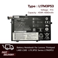 (ส่งฟรี ประกัน 1 ปี) แบตเตอรี่ โน๊ตบุ๊ค Compatible with Lenovo Thinkpad L480 L580 Series L17M3P53  ส
