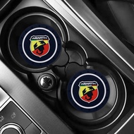 2pcs Car Water Cup Slot Non-Slip Mat for Abarth 595 500 695 124Spider Fiat500 Fiat131 Fiat124 Punto 
