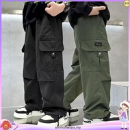 Cargo Jogger Pants for Kids Boy 321 in Green B02 4T-2