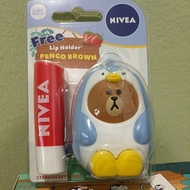 (Ready stock) Nivea Lip balm with lip holder - strawberry shine