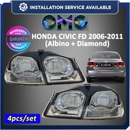 CIVIC FD JDM TAIL LAMP ALBINO (JAPAN STYLE) /SNA 2006-2011 LAMPU BELAKANG (DIAMOND)
