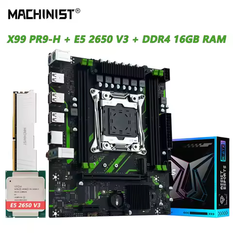 MACHINIST PR9-H X99 Motherboard DDR4 16GB RAM And LGA 2011-3 Intel Xeon E5 2650 V3 CPU NVME/SATA M.2