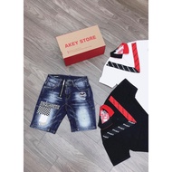 [DSQUARED 2] PREMIUM MEN'S JEAN SHORTS WITH HIGH QUALITY STRETCH BRAND