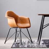 Backrest Negotiation Armrest Table Chair Chair Leather Dining Chair Light Luxury Fashion Saddle Leat
