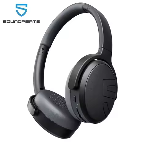 SoundPEATS Space Lite Bluetooth 5.4 Headphones Hybrid Active Noise Cancelling Wireless Over Ear Head