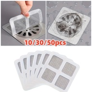 50pcs Disposable Floor Drain Sticker Shower Drain Hair Catcher Cover Sink Strainers Hair Filters Bat