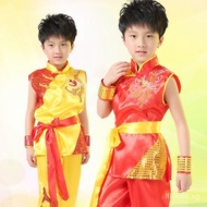 Children's Martial Arts Performance Costumes Primary and Secondary School Students Exercise Clothing School Dragon and Lion Dance Performance Costume Boys Summer