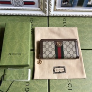 GUCCI กระเป๋าสตางค์ OPHIDIA GG ZIP AROUND WALLET