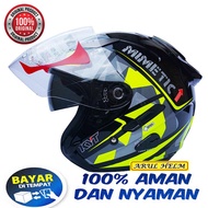HELM KYT GALAXY FLAT R TERBARU #4 RED FLUO ORIGINAL KYT DOUBLE VISOR