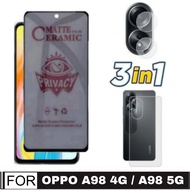 LAYAR 3in1 Tempered Glass Ceramic Spy Privacy Screen Protector Package Oppo A98 4G / Oppo A98 5G 202