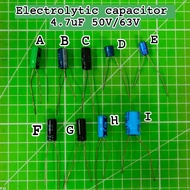 Electrolytic capacitor 4.7uF 50V/63V
