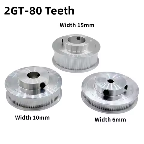 2GT Timing Pulley 80 Teeth Bore 5/6/6.35/7/8/10/12/12.7/14/15/16/20mm Belt Width 6/10/15mm 3D Printe