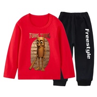 Children's Long Sleeve T-Shirt Set ANOMALI TUNG TUNG SAHUR 5 BAJUMURAH