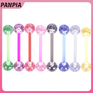 PANPIA 8PCS/Set Colorful Glitters Acrylic Barbell Ball Tongue Rings Piercing Jewelry
