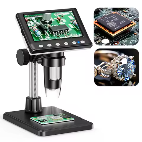 Hayve 4.3'' Digital Microscope 1600X USB Microscope 1080p Soldering Microscope with 8 LEDs Compatibl
