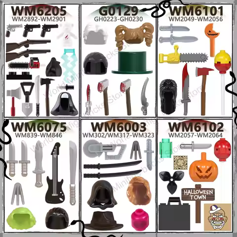 G0129 WM6205 WM6101 Horror Movie M3gens Action Figures Accessaries Building Blocks Toys For Children