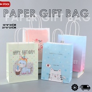 Kraft Paper Bag Gift Bag with Handles Birthday Party Goodie Bag Paper Bags for Gift (Cartoon)