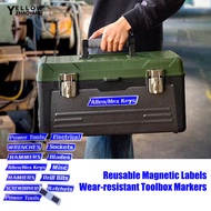 YEH- Multi-functional Toolbox Label Reusable Magnetic Labels 12/14pcs Magnetic Toolbox Labels Reusab