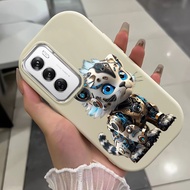 Case For OPPO Reno 12 5G 12F 4G 12F 5G Mechanical Tiger Phone Shockproof Round And Fat