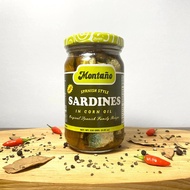 【Ready Stock】❖◈₪Montaño Spanish Style Sardines in Corn Oil (PER BOTTLE)