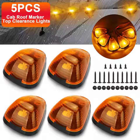 Winetis 5X For 1999-2016 Ford F250 F350 F450 Super Duty Truck Pickup Amber LED Cab Roof Marker Clear