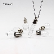 DYNAMOVX Wishing Bottle, Fillable with Chain Glass Bottle Necklace, Transparent Glass DIY Keepsake M