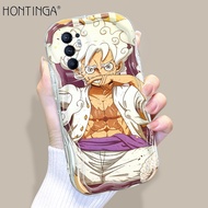 (Lokal Ready) Hontinga Phone Casing For OPPO Reno 6 Reno6 Z 5G Reno 7 Reno7 Z 5G Reno8 4G Reno 8 5G Reno8 T Reno8 Z 5G Kartun Pola ONE PIECE Luffy Krim Tekstur Selubung Bergelombang Tepian Lembut Silikon Menutupi Tahan guncangan Handphone Kasus