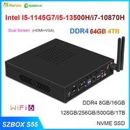 SZBOX Intel i5-1145G7 i7-10870H Mini PC Windows 11 DDR4 32GB 64GB 1TB Nvme SSD Desktop Game Computer