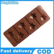 PurpleSun 6 Star Silicone Lollipop Mold Chocolate Candy Chip Mold Five-pointed Star Chocolate Bar St